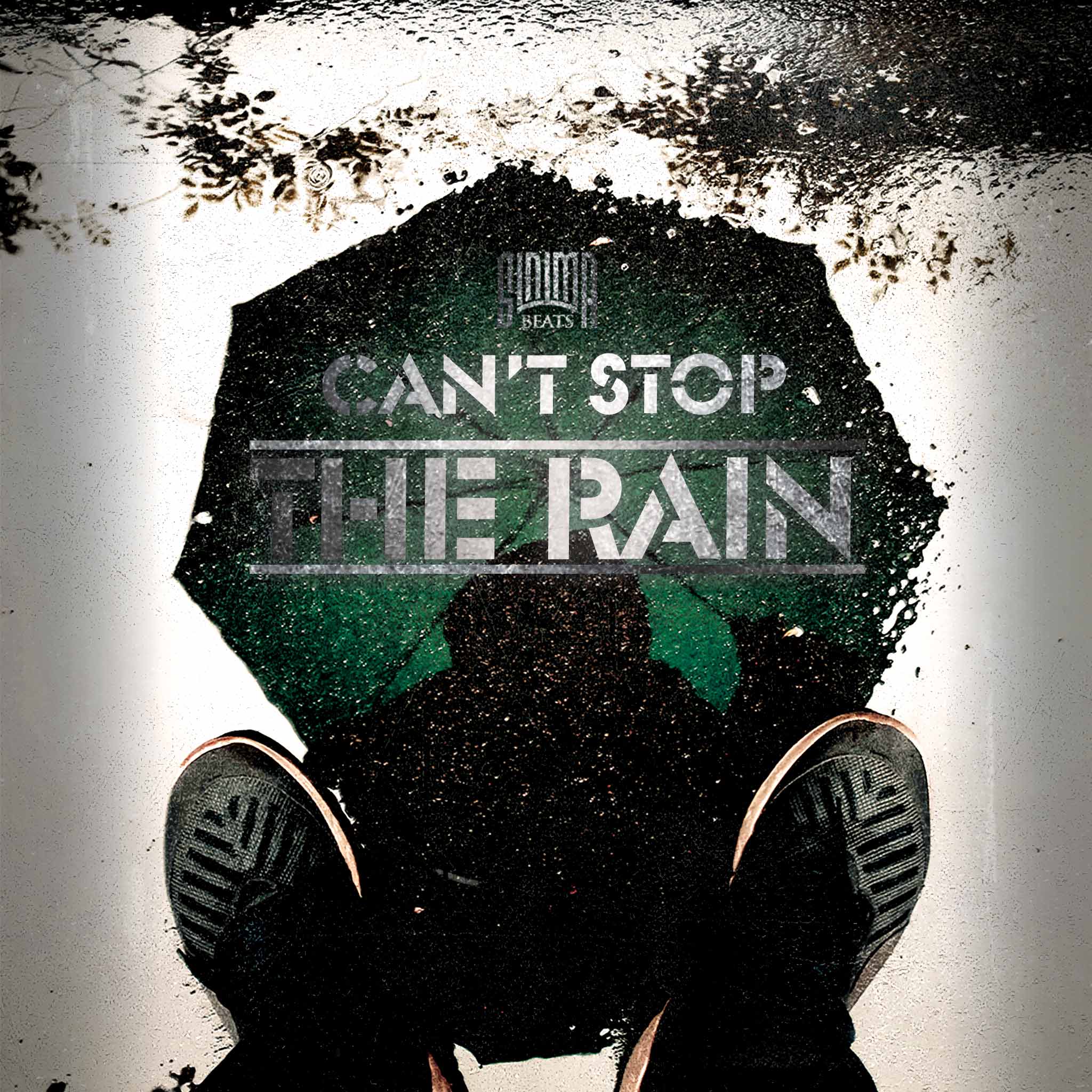 Cover Art - First Person View of Man Looking Down and Puddled Reflection or Himself, Holding a Green Umbrella, Wears Running Sneakers