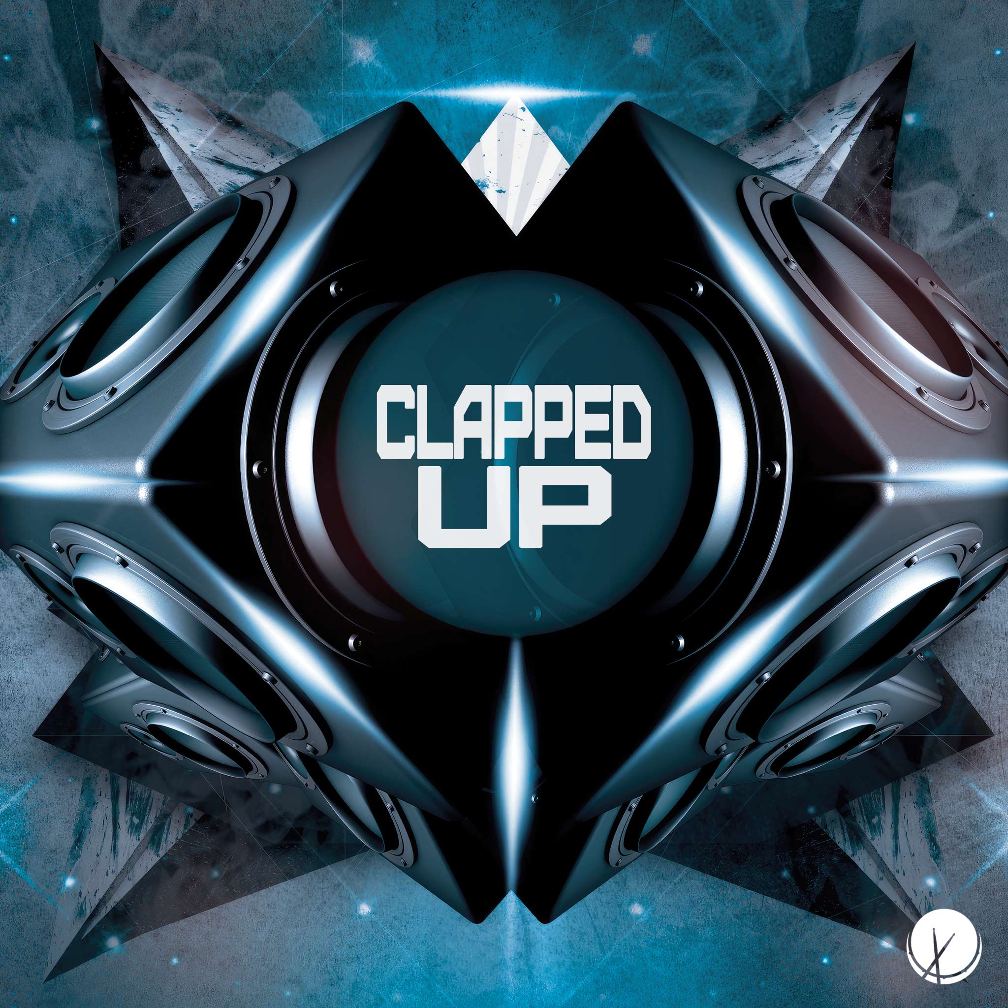 "Clapped Up" features an illustration of audio speakers with a vibrant green hue, creating a dynamic and engaging hip-hop cover art design.