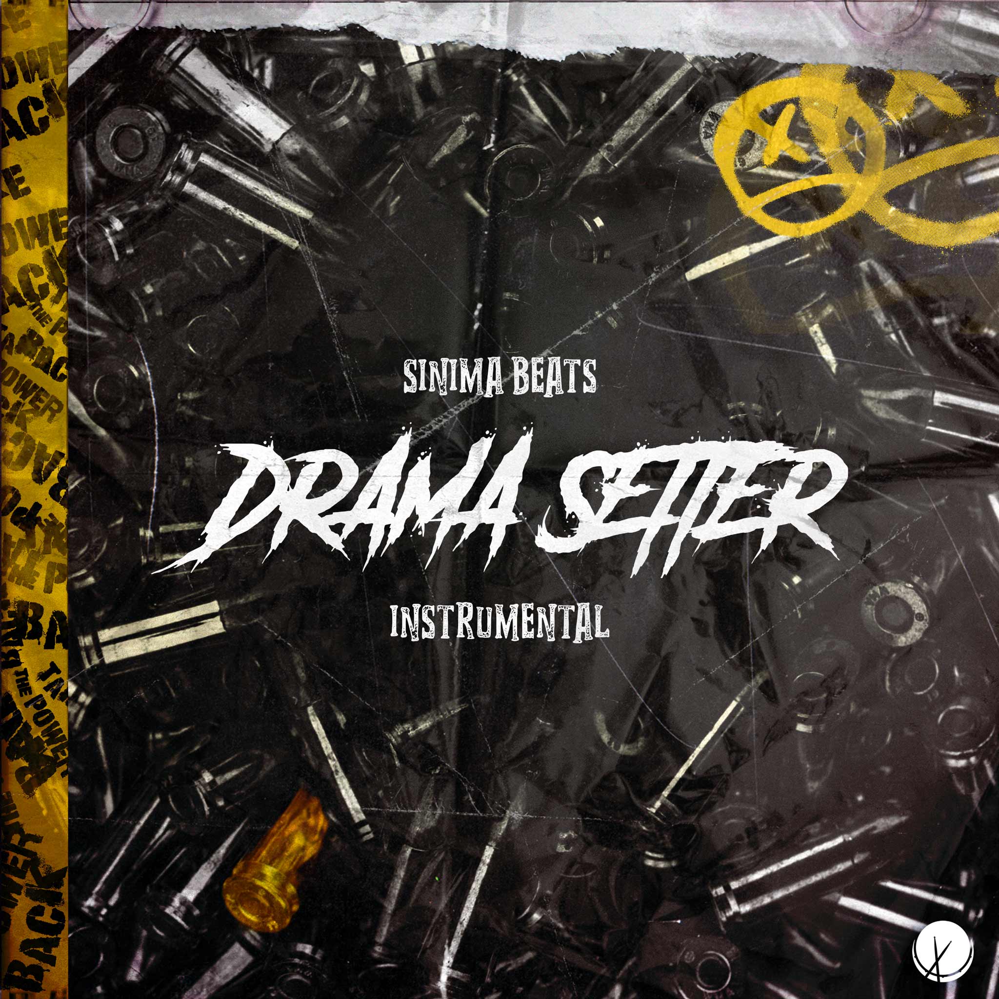  drama-setter-hip-hop-cover-art-yellow-spray-paint-bullet-shells-scattered-background-graffiti