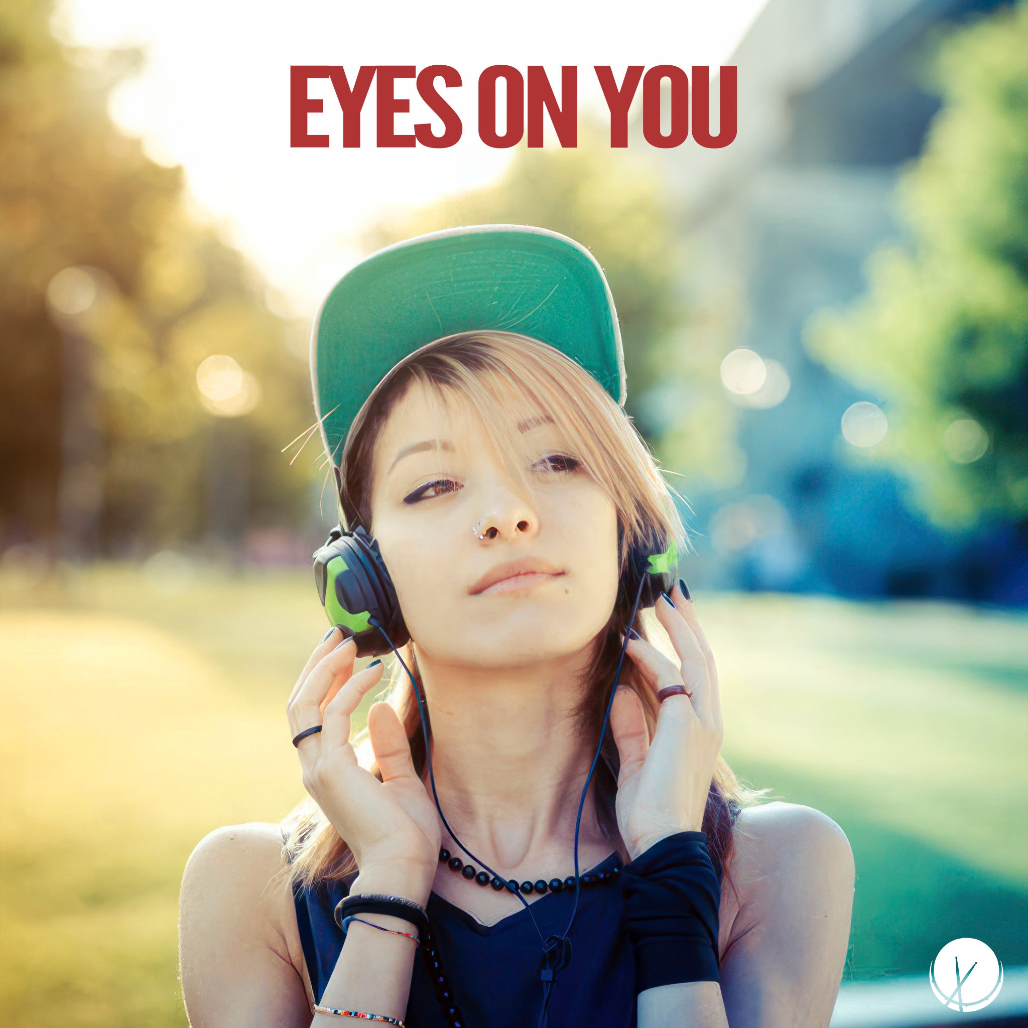 Eyes On You: A captivating scene featuring a woman wearing headphones and a baseball cap. Her attention is unmistakably focused on someone she is attracted to, creating an alluring and magnetic ambiance.