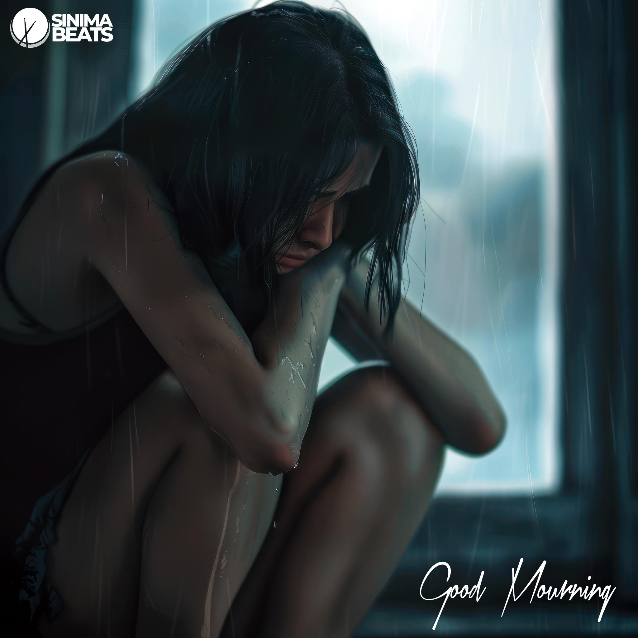 Woman Crying and Hugging Her Knees in the Rain - Good Mourning