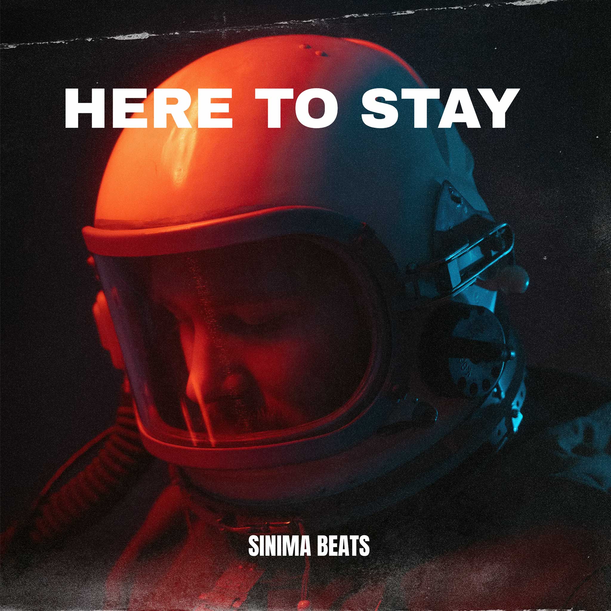 Retro Astronaut in Red Hue - Cover Art - Here to Stay