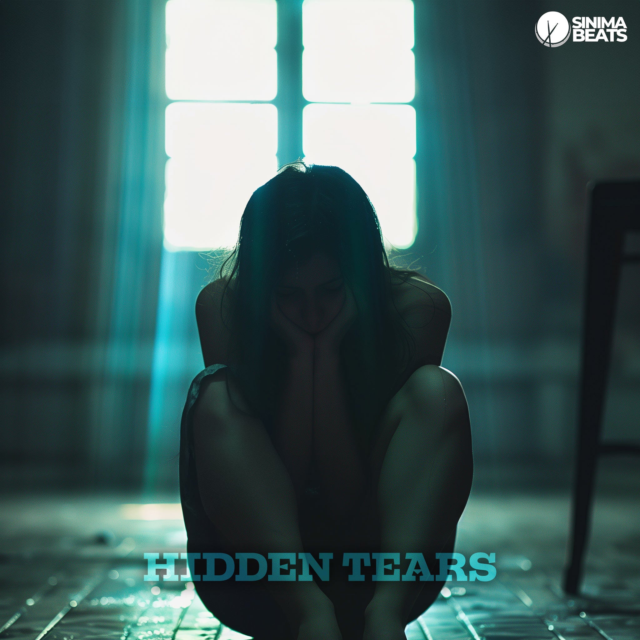 Young Girl in Room with Light Shining Through Window, Hugging Knees, Looking Distressed and Sad - Hidden Tears