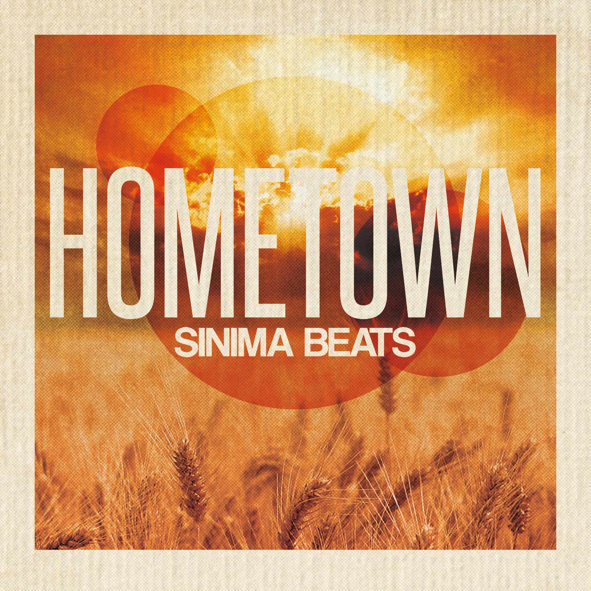 Hometown Country Music Genre Cover Art Design - Wheat Field Textured Overlay in Orange and Cream Colors