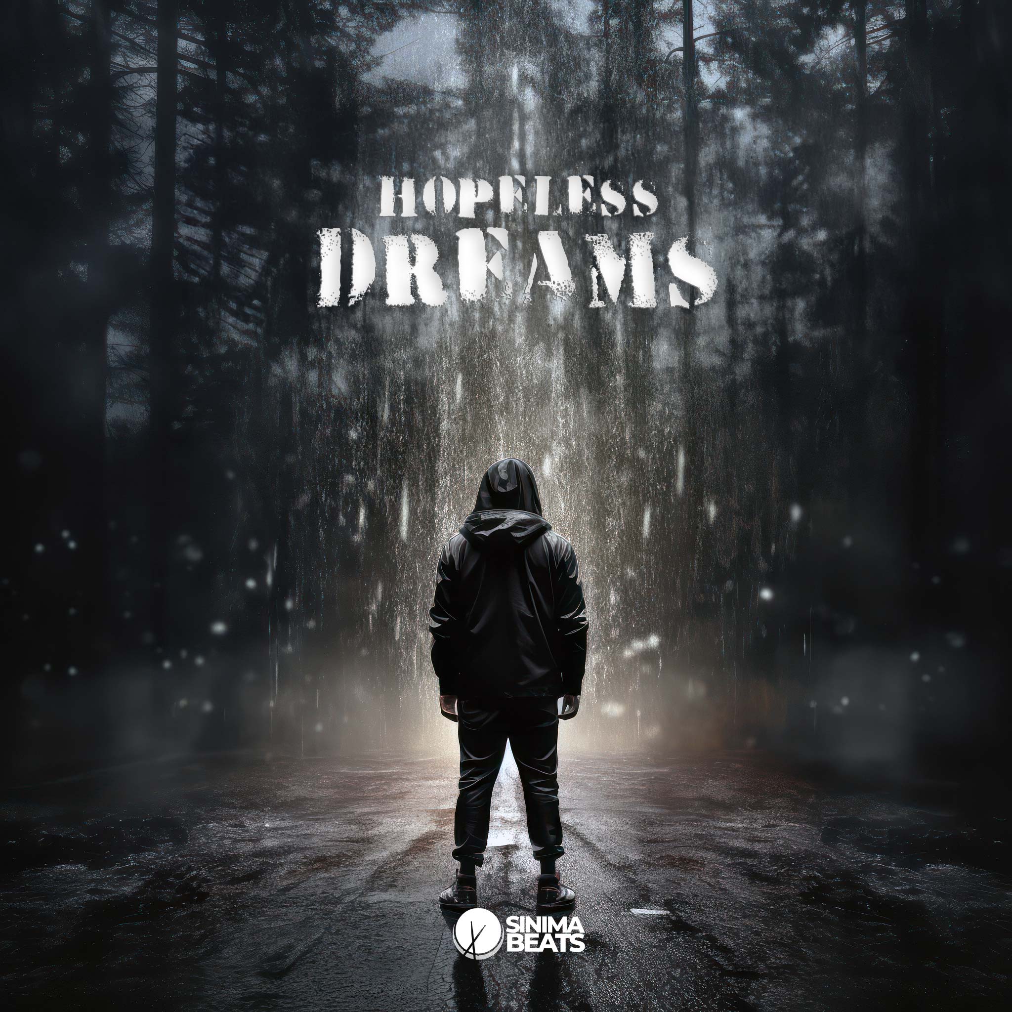 Man in Gray Hooded Sweater and Jacket Standing in Heavy Rainfall Depicting Disappointment - Hopeless Dreams