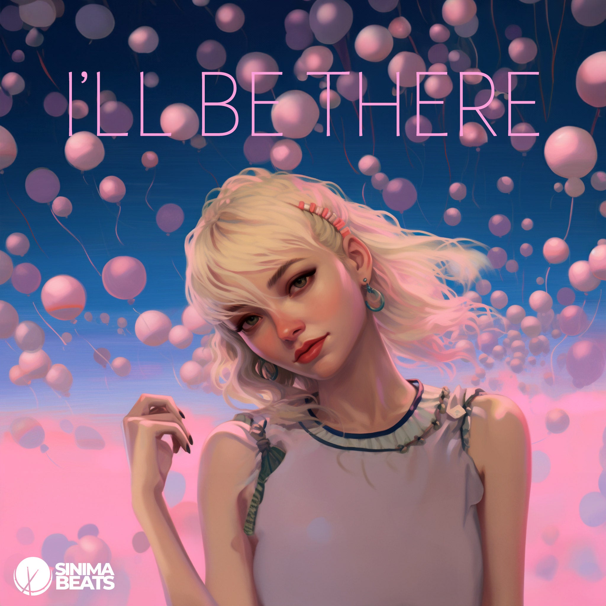 Blonde Woman in CGI Animation Style with Pink Bubbles and Blue Sky - I'll Be There