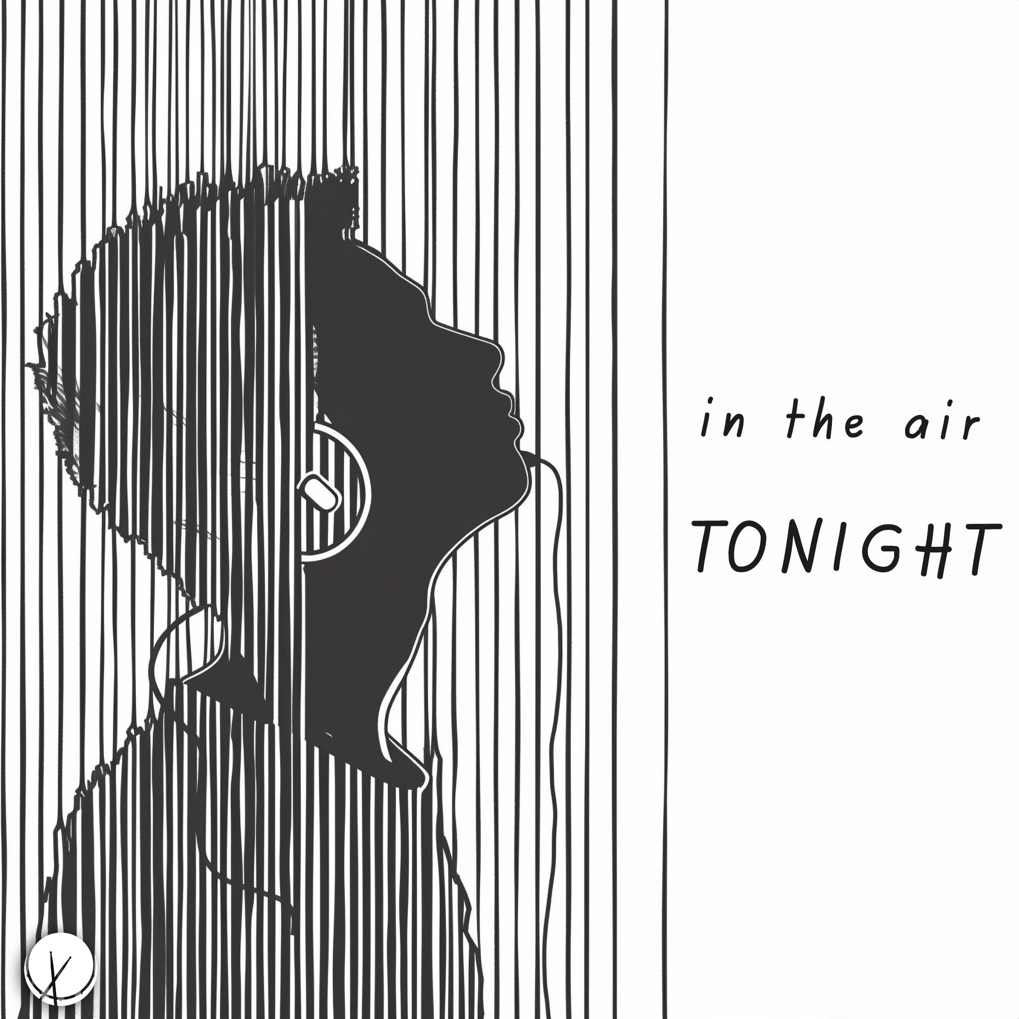 Minimalist Hand-Drawn Illustration of a Young Man Looking Up as if Taking a Deep Breath - In the Air Tonight