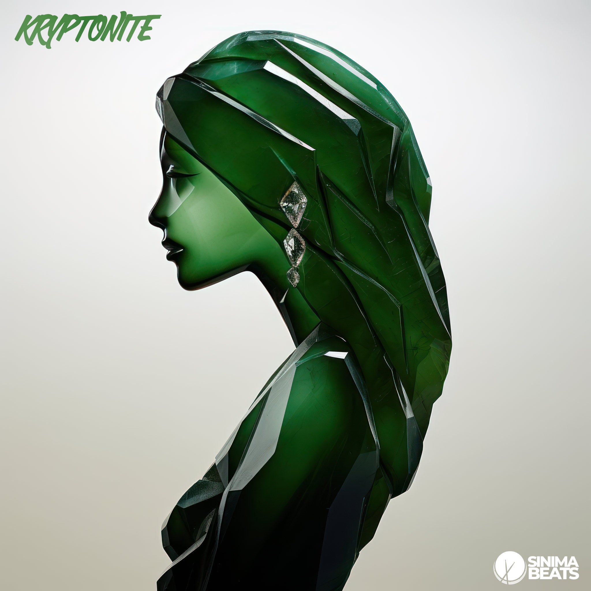 Woman Silhouette Sculpted Out of Gemstone - Dance Song Cover Art - Kryptonite