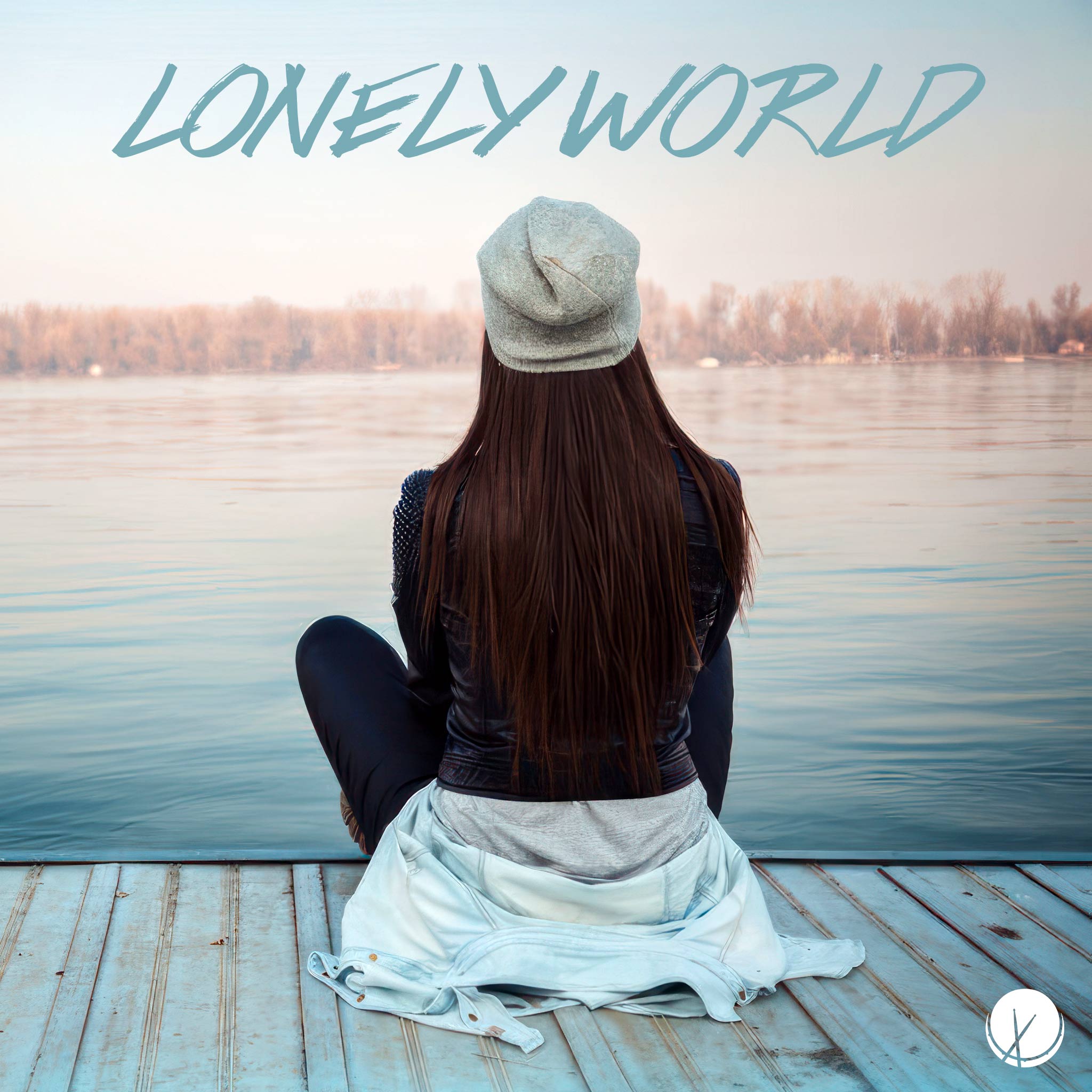 lonely-world-music-cover-girl-beanie-leather-jacket-pants-wooden-pier-calm-river.jpg