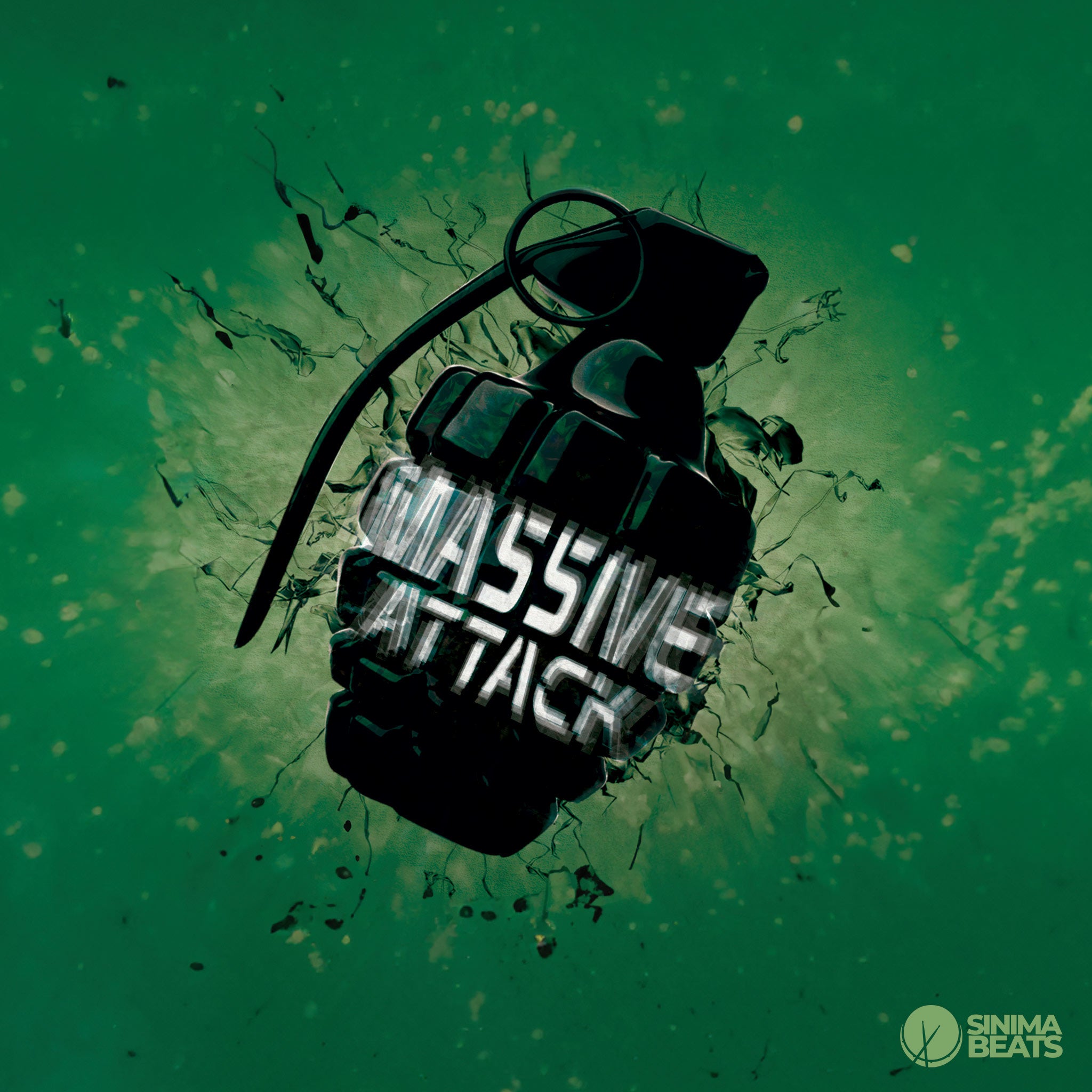 Grenade with a Green Background for Hip-Hop Cover Art Design - Massive Attack