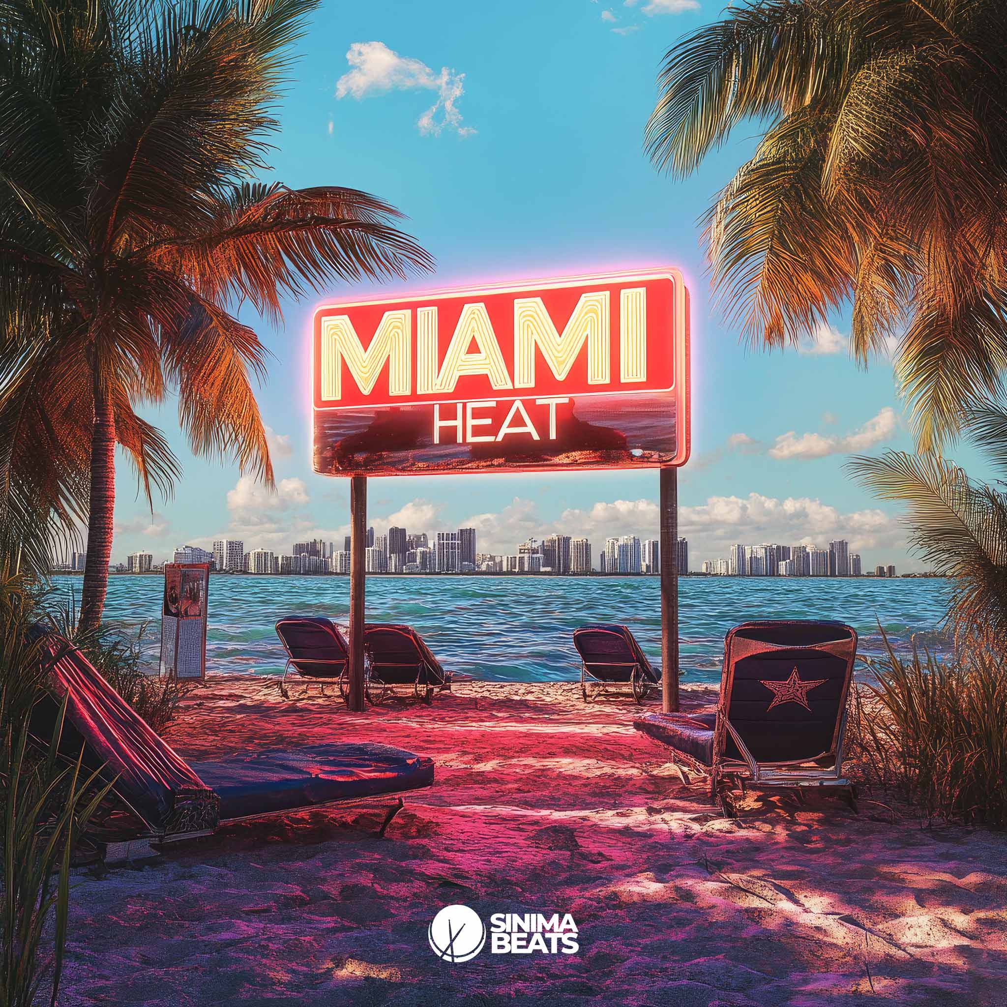 Miami Beach Illustration for Modern Funk Pop Cover Art - Miami Heat