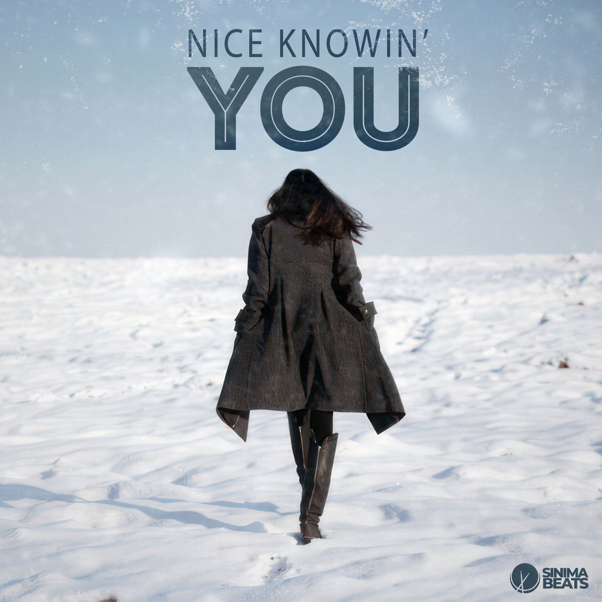 ‘Nice Knowin’ You’ features a woman wearing a long coat and boots, walking away in a snowy, cold-weather setting. The image captures the chilly atmosphere and her solitary departure, emphasizing the theme of parting ways.