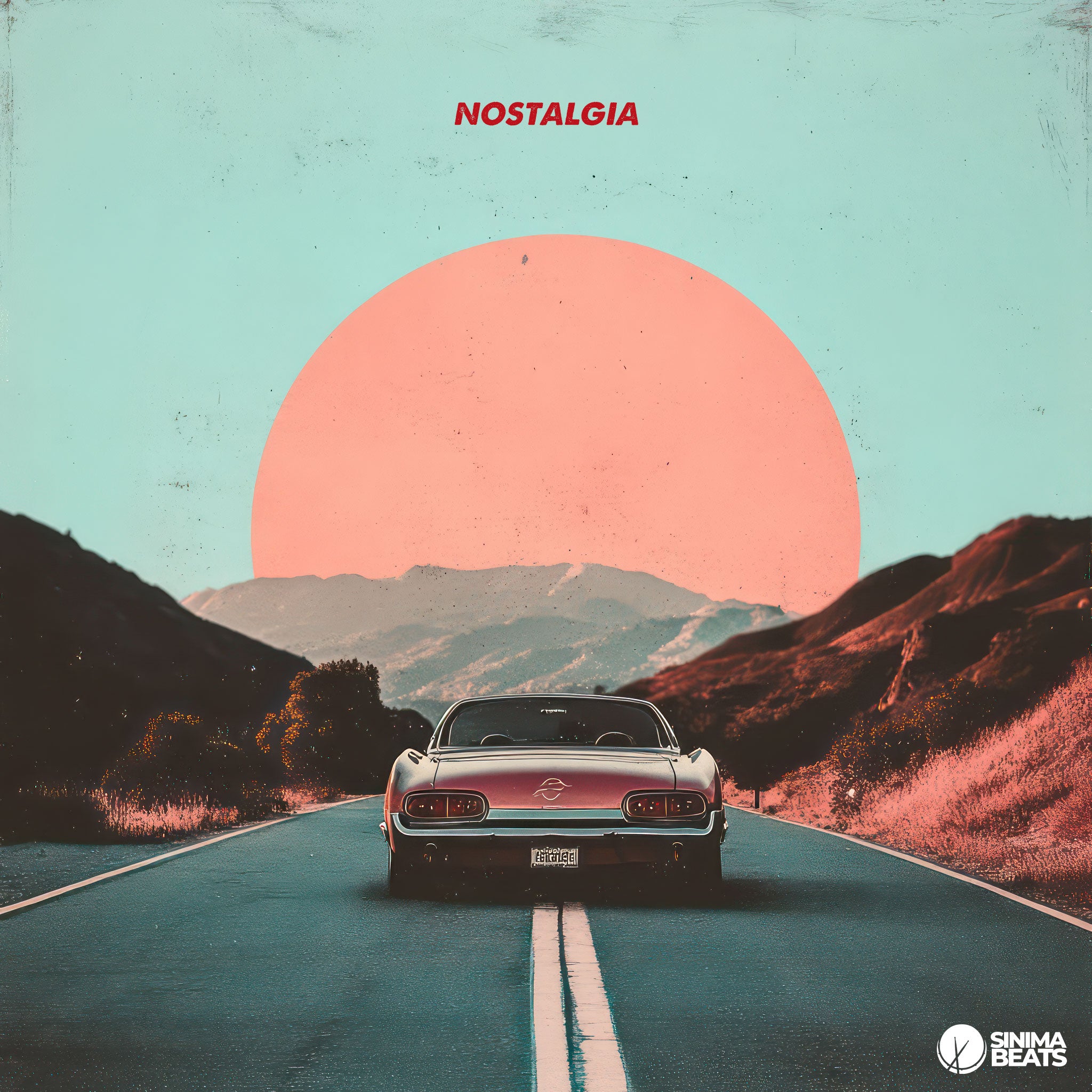 A nostalgic downtempo trap cover art design featuring a vintage car on a deserted road. The scene evokes a sense of longing and reflection, with the classic car symbolizing a journey through memories. The vast, empty road and surrounding desert landscape enhance the feeling of solitude and timelessness, perfectly capturing the theme of nostalgia. This cover art sets the tone for a musical experience that combines the old with the new.