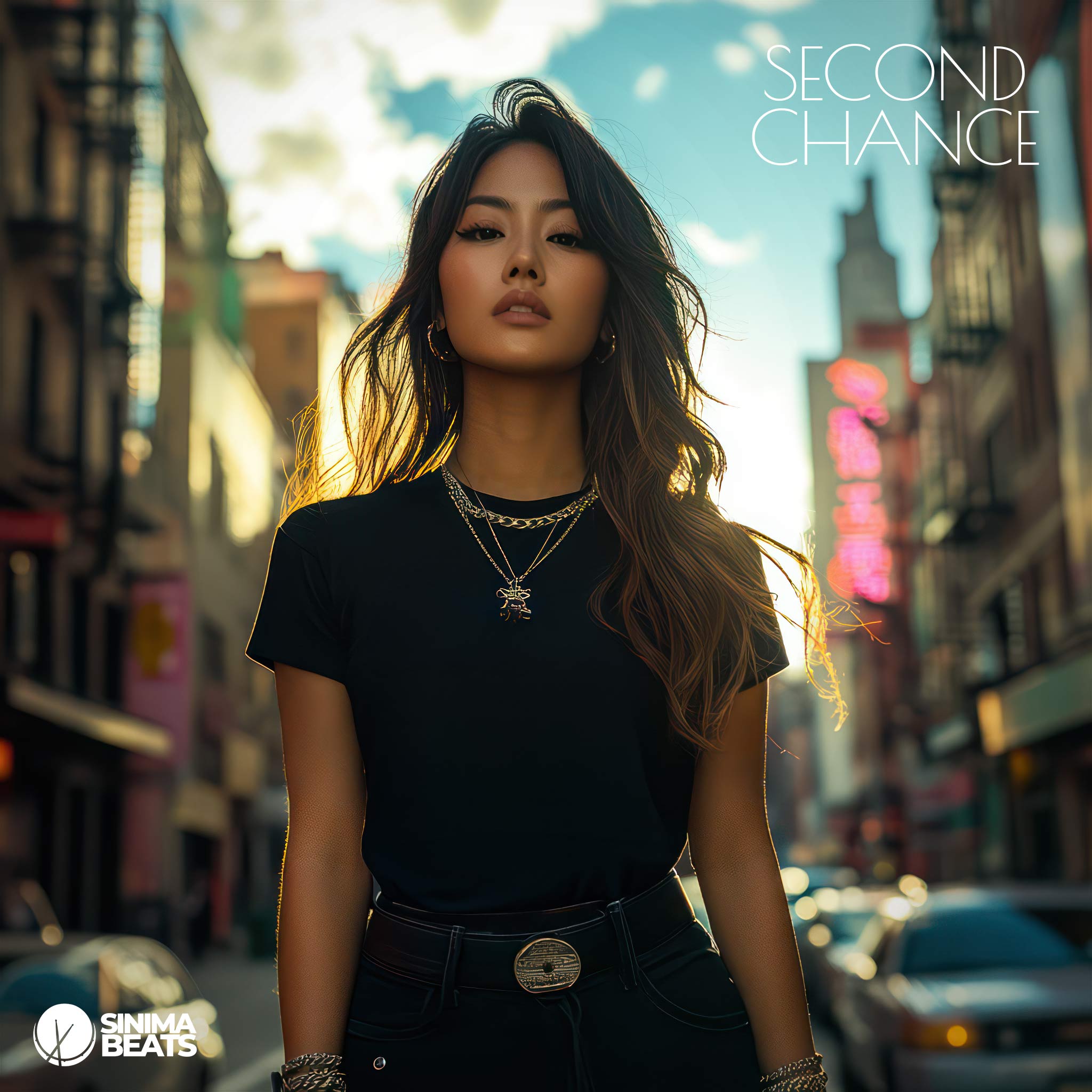 A beautiful Asian girl wearing all-black urban style fashion walks down NYC streets in a low-angle shot, capturing the essence of city life during the daytime. Her confident stride and stylish outfit emphasize a sense of renewal and hope in a rekindled relationship. – Second Chance