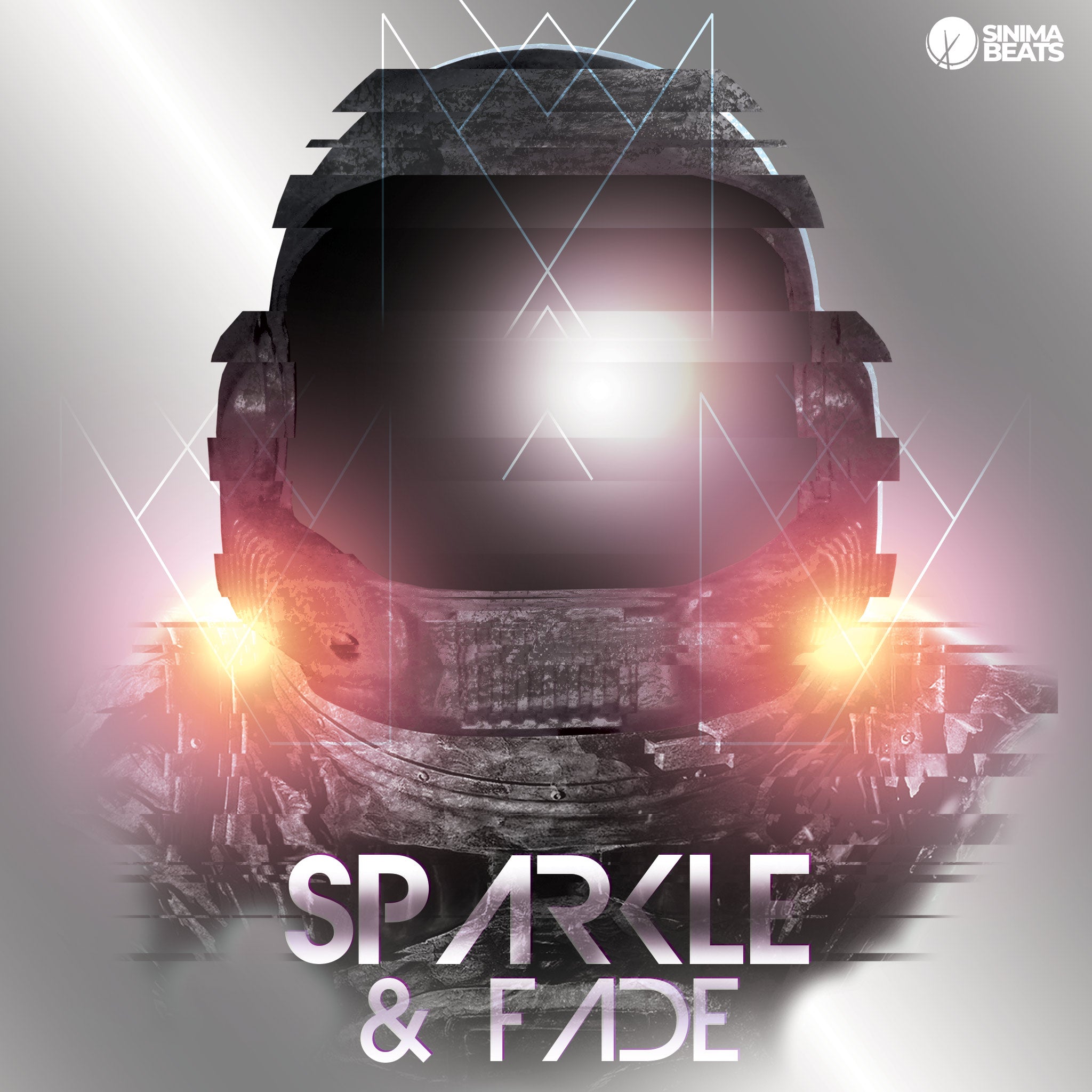 Space helmet against a gradient gray background, designed for EDM cover art – Sparkle and Fade