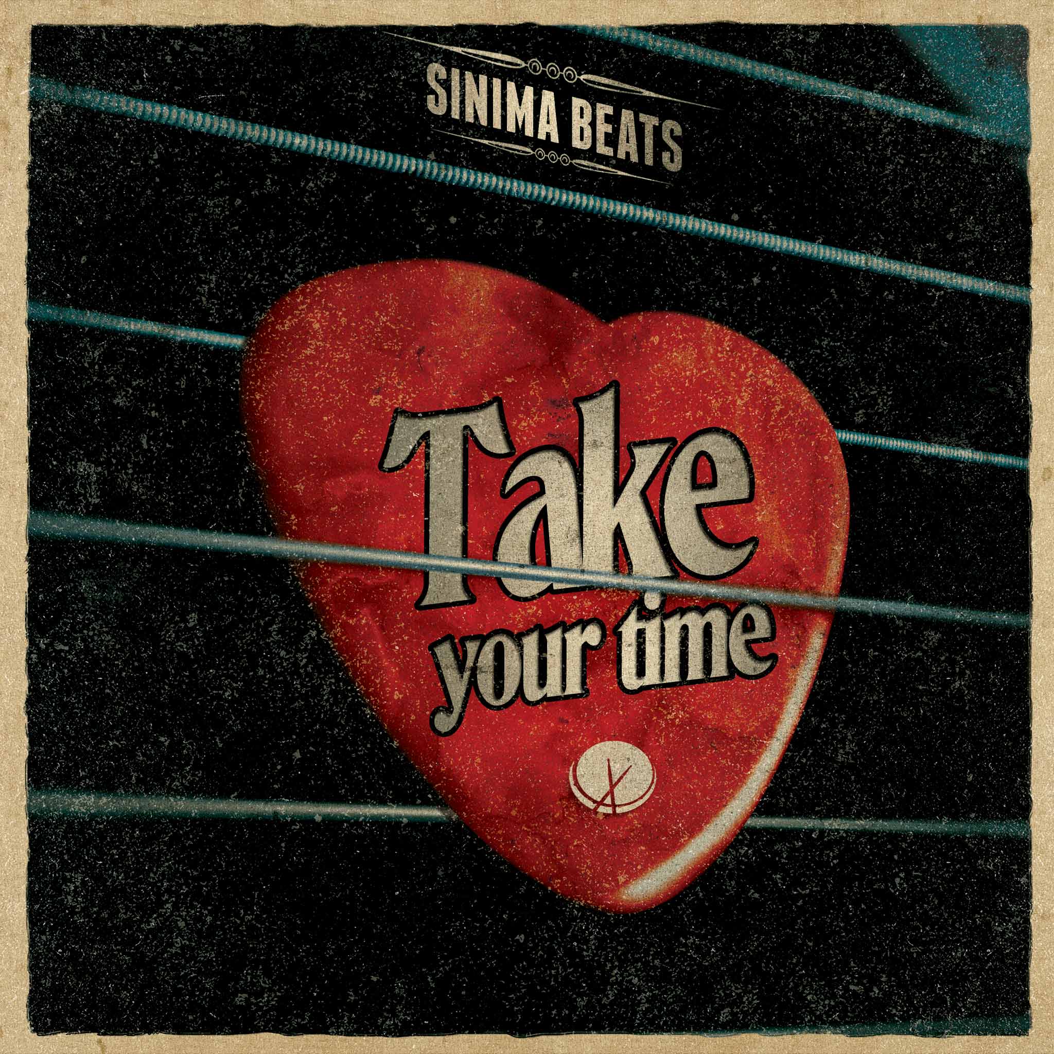 Alternative cover art titled "Take Your Time" featuring a close-up of guitar strings with a heart-shaped guitar pick wedged in, creating a visually compelling and romantic composition.