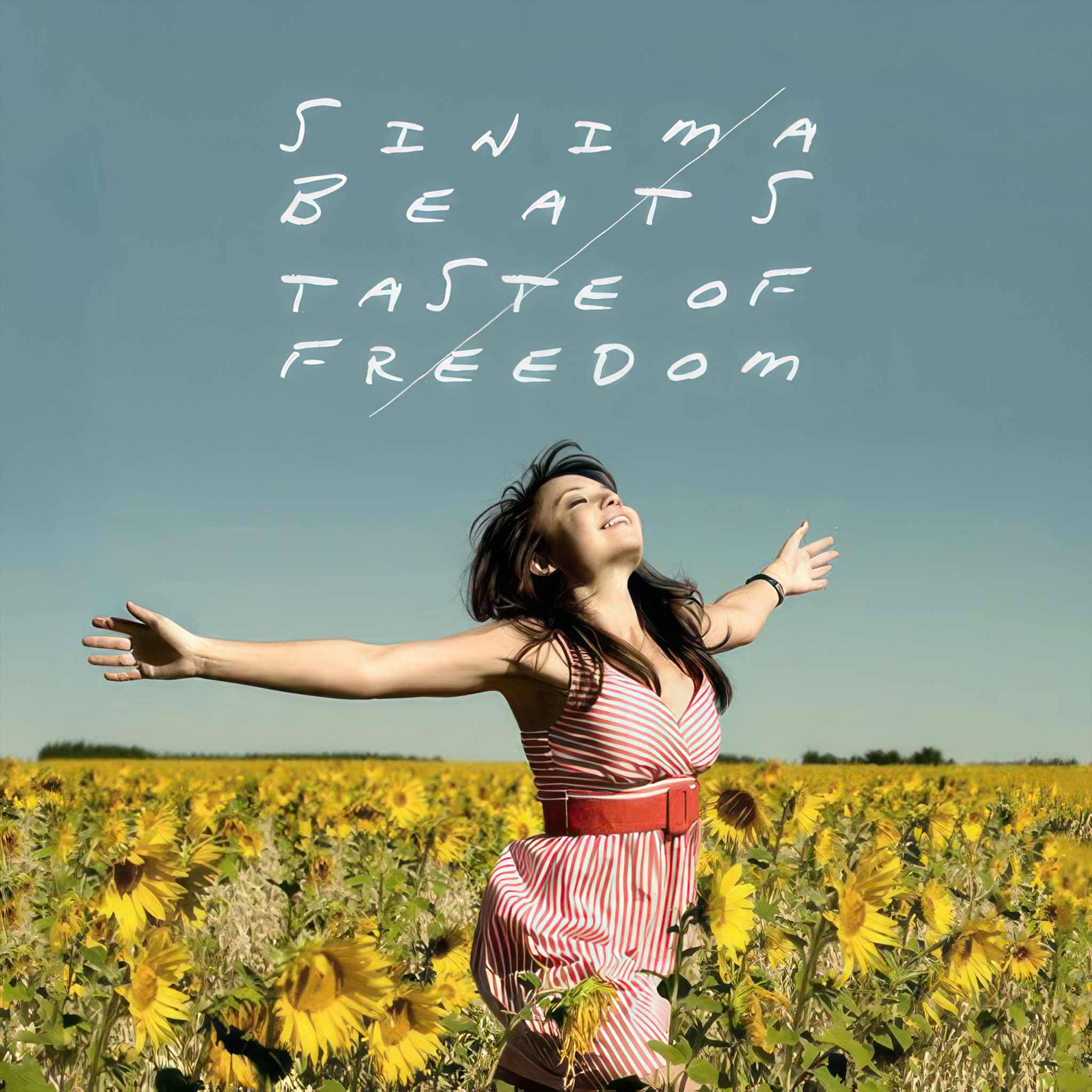 Woman with Arms Outstretched, Joyful and Happy in Field on a Sunny Day - Taste of Freedom