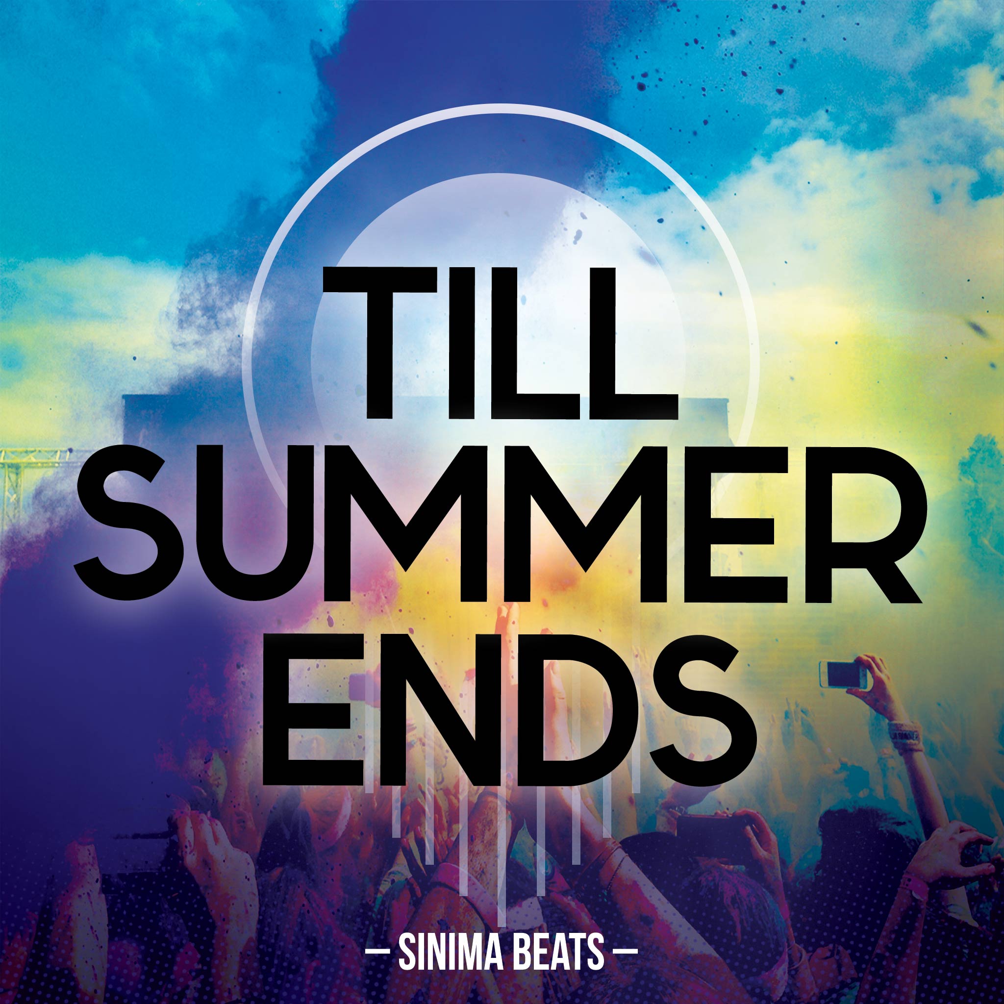 Concert Outdoor Event with Colorful Smoke in Daytime - EDM Cover Art for Till Summer Ends Party