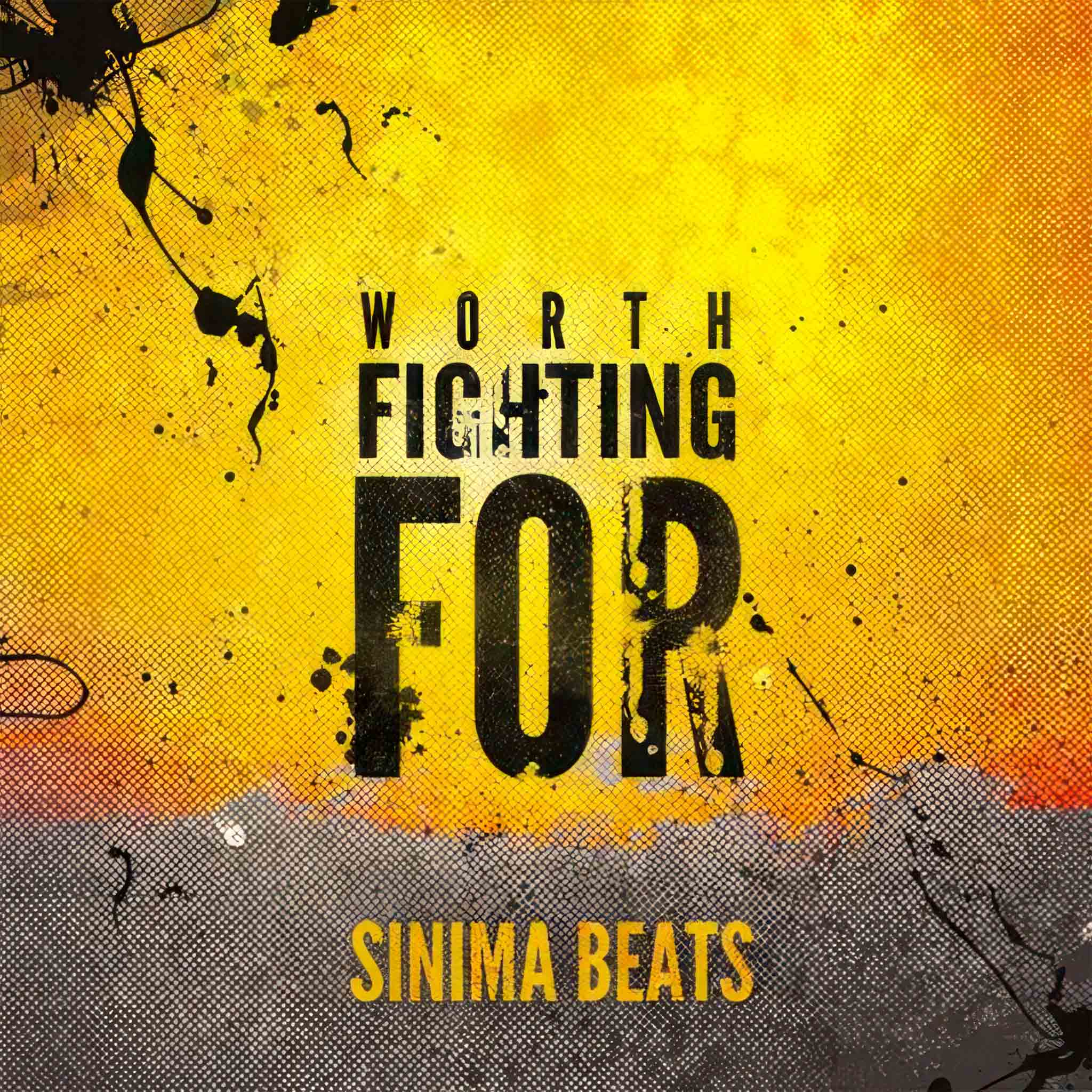 "Worth Fighting For" - Yellow Textured Grunge Background with Centered Title Text