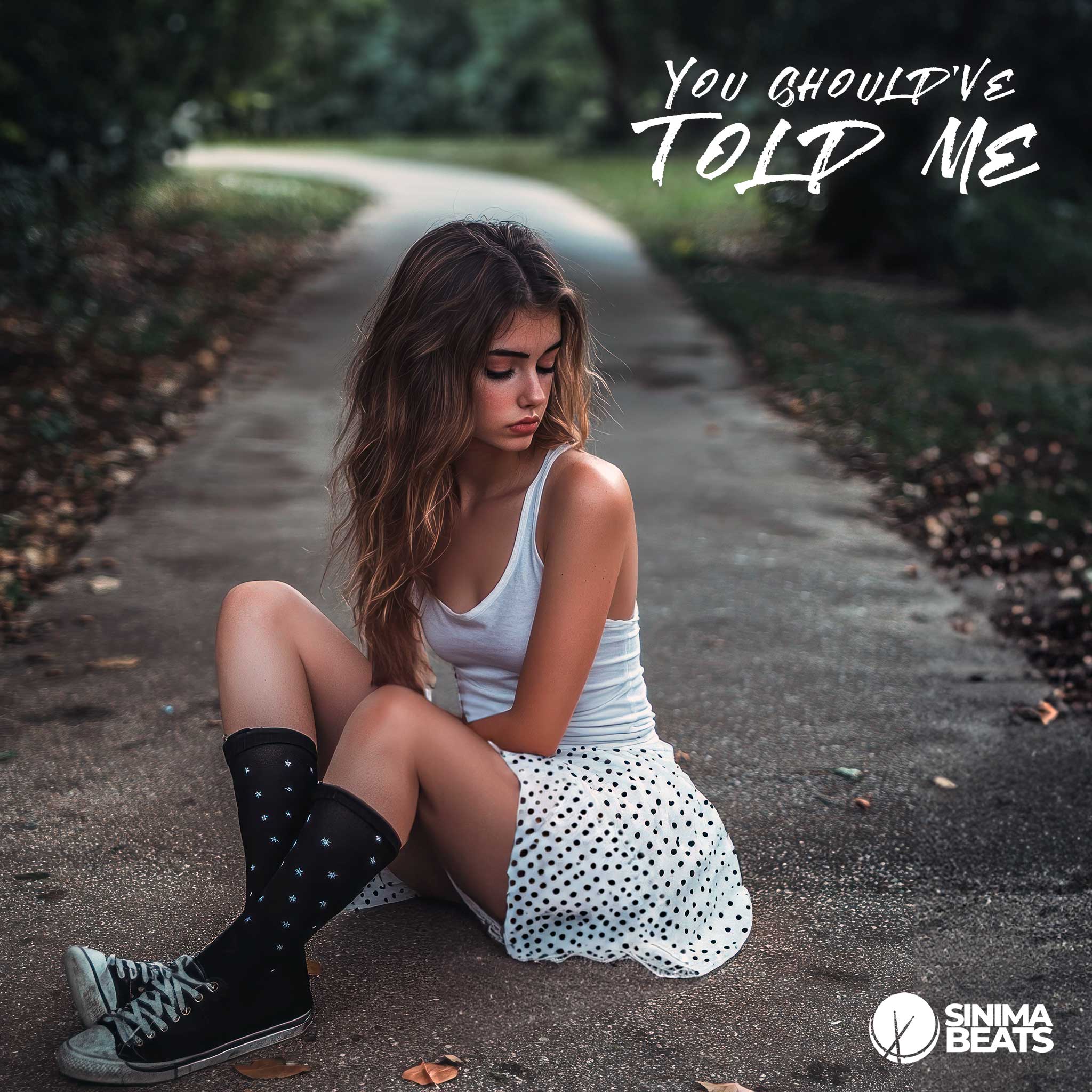 Sad Girl, 18 Years Old, Facing Semi-Profile View, Wearing White Tank Top Tucked Into White Polka-Dotted Mini Skirt and Long Black Socks - You Should’ve Told Me